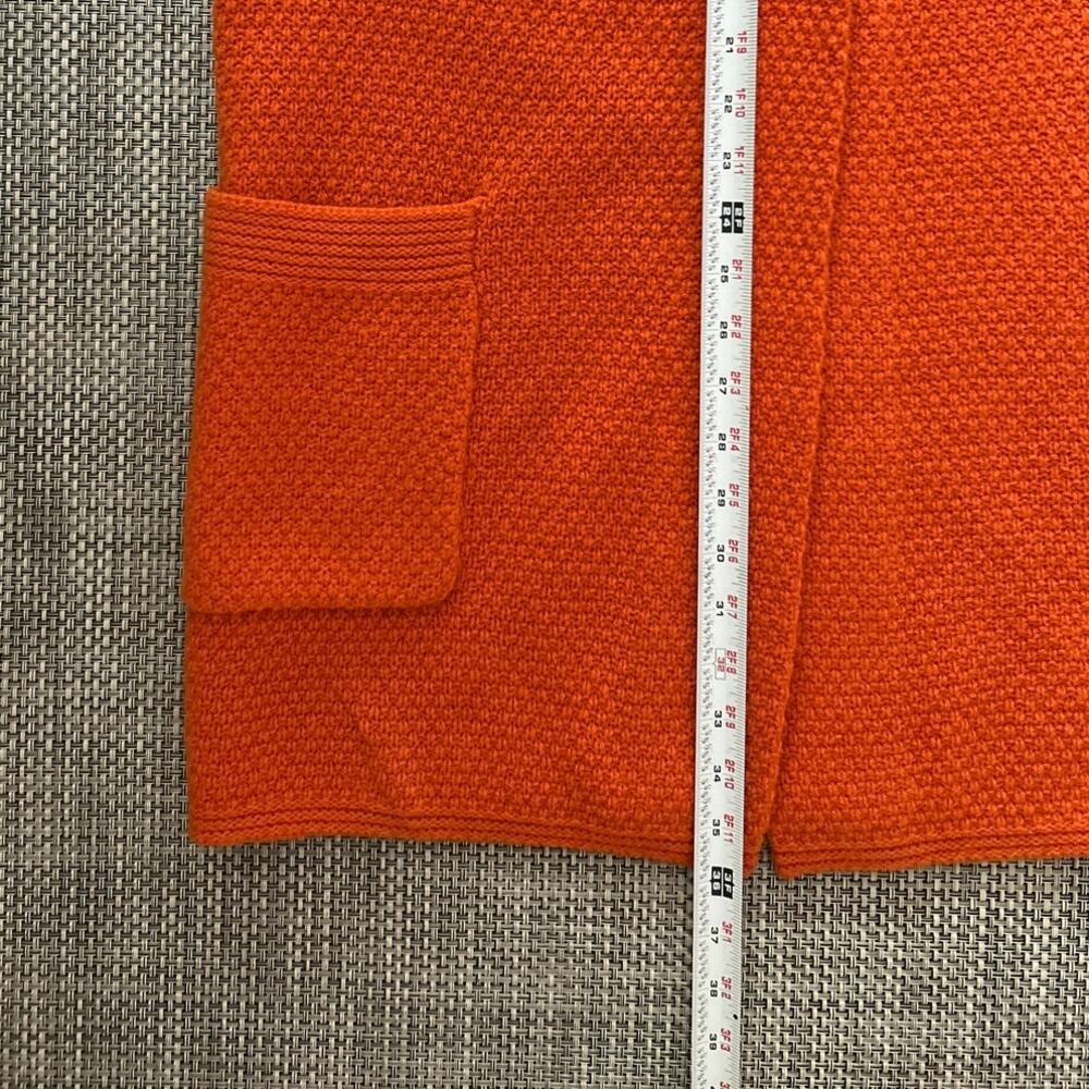 DONCASTER Lambswool /Cashmere Short Sleeve Open Collar Cardigan Sweater Orange S - Picture 5 of 5